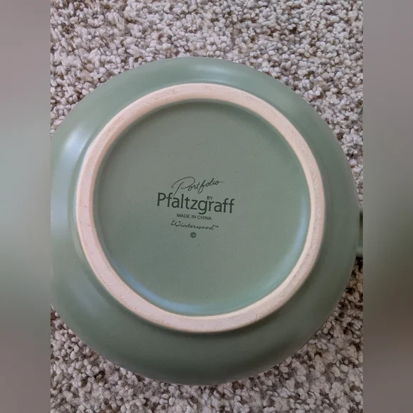 Pfaltzgraff Winterwood Chickadees Soup Bowls Set Of 2 Green - Picture 4 of 5